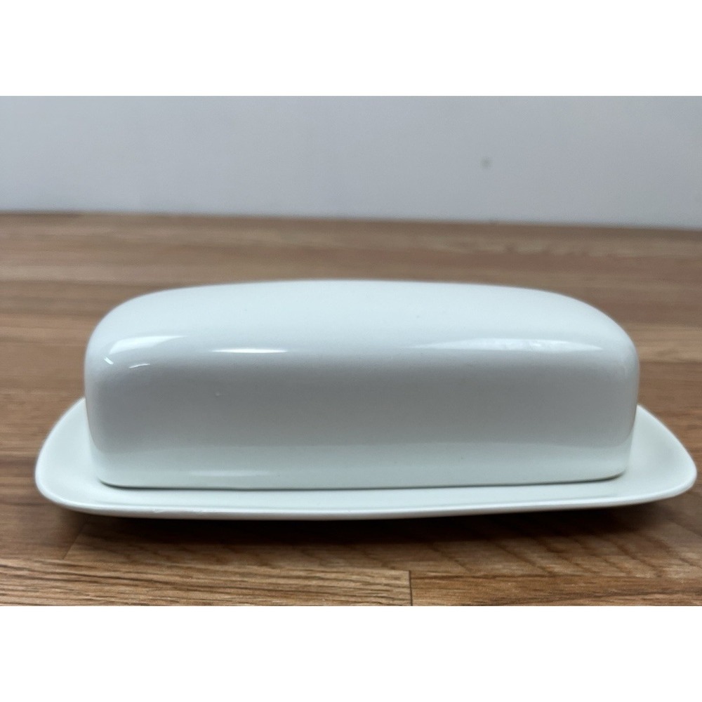 Johnson Brothers Bros‎ Snowhite Ironstone Butter Dish with Lid White England